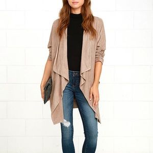LuLus suede Dream Day Jacket - Taupe